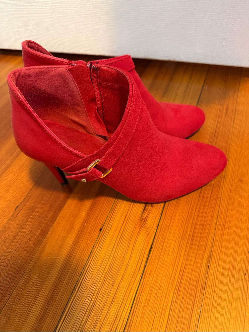 Women’s Red Suede Ankle Boots